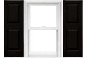 Mid America Raised Panel Vinyl Shutters (1 Pair) - 14.75 x 55 002 Black