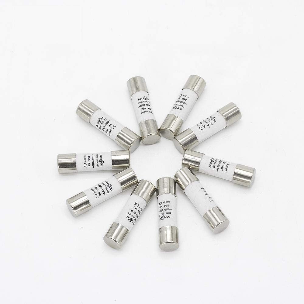 10pcs / hand 1000V DC photovoltaic fuse 3A 10A 15A 20A 25A 30A solar system fuse solar photovoltaic panel 10 * 38MM-10A