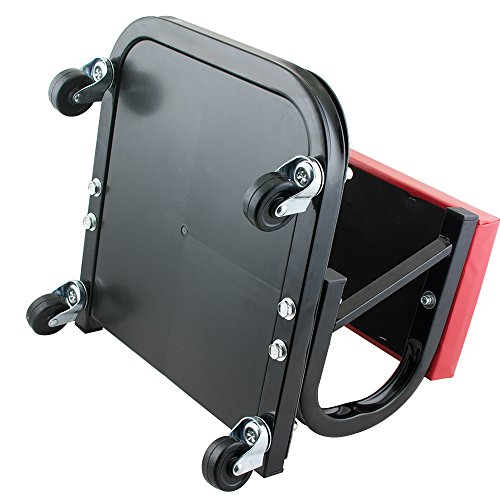 Genmine Car Repair Roller Seat Rolling Creeper Seat Mechanic Stool Chair with Storage Repair Tools Padded Mechanics Roller Creeper Auto Workshop Bench Garage Equipment Vehicle Tools Maintenance