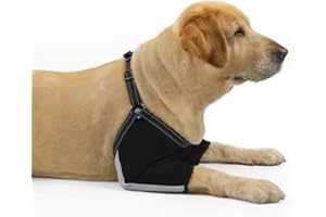 Coodeo Dog Elbow Protector with Adjustable Harness, Soft Breathable Sleeves for Wound Healing & Licking Prevention, D-Rings f