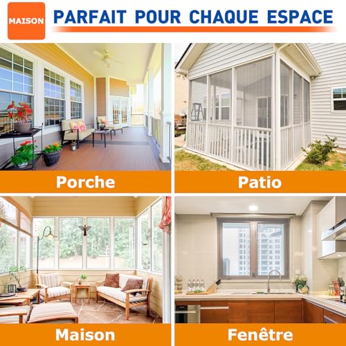 HOFUDON Upgraded Mosquito Net Window 150 x 500 cm, Fiberglass | Roll of Mosquito Net, Durable Fibre, Anti-Insect Netting, Adjustable, Easy to Install, for Doors, Windows, Garden – White
