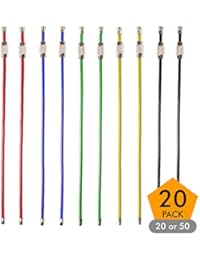 20pack Colored Nylon Coated Stainless Steel Wire Keychains 2mm 6.3 Inches Aircraft Cable Key Ring Loops for Hanging Luggage Tags or ID Tags (Assorted 20 Pack)