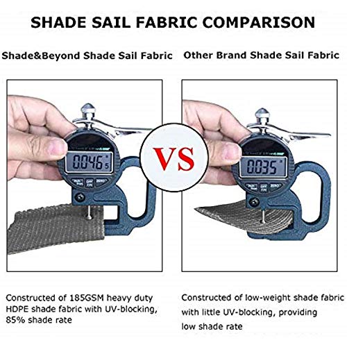 Shade&Beyond Sonnensegel, rechteckig, 30,5 x 40,6 cm, Dunkelgrau – Bild 5