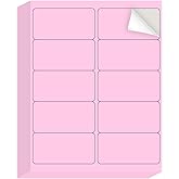 YEGAWEN Shipping Labels Stickers, 2"×4" Printable Mailing Label for Laser/Inkjet Printing- Matte Pink, Permanent Adhesive Labels Stickers