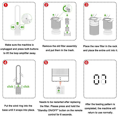 DEKIRU Dyson Air Purifier Filter Replacements for Dyson Tower Purifier Pure Cool Link Fan TP02, TP03, Compare to Part # 968126-03 Dyson Filter Replacements (2 Pack) - Thumbnail 5