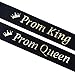 ADBetty Prom King Sash & Prom Queen Sash Kit - School Party Graduation Party Decorations (Black)