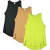 icyzone Women's Racerback High Neck Athletic Tank Tops for Workout Yoga Running (Pack of 3)