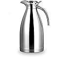 Bonnoces 68 Oz Stainless Steel Thermal Carafe - Double Walled Vacuum Insualted Thermos/Carafe with Lid - Coffee/Tea Carafe Heat & Cold Retention - 2 Liter