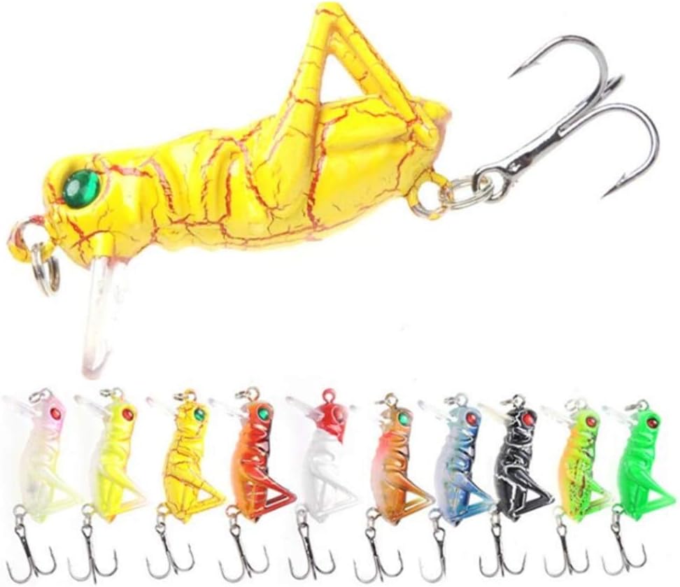 BNTTEAM 10pcs/lot 40mm 3g Grasshopper insects Fishing Lures Flying Wobbler Lure hard bait Lifelike Artificial baits Bass Swimbait Pesca