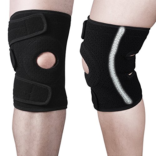 Knee Brace Wrist Protective Pads Professional Knee Support For Construction Basketball Bicycle Wresting & Volleyball,with Adjustable Size and Breathable,Ligaments and Meniscus, Black