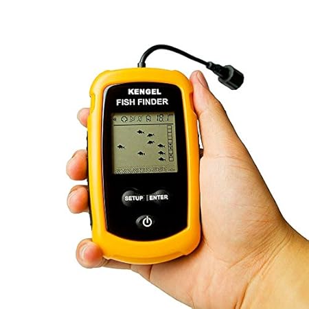 Amazon.com : KENGEL Portable Fish Finder, Fishfinder with Wired Sonar Sensor Transducer and LCD Display (cable) : Sports & Outdoors