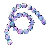 CzechFirePolish25-PieceRoundGlassBeads,6mm,TwoTonePurple/Blue