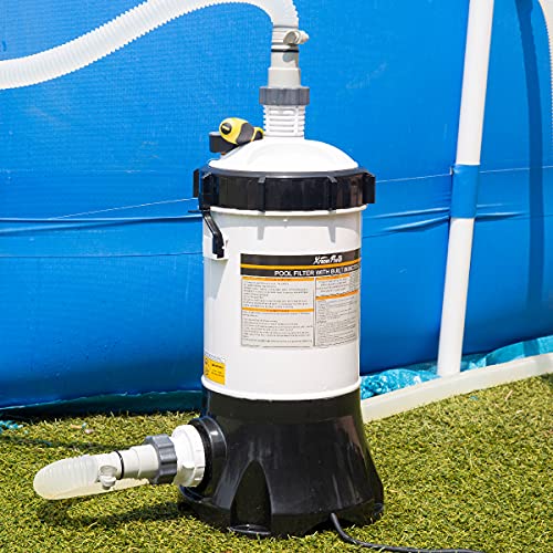 XtremepowerUS 75203 Pool Cartridge Filter W/Builtin Pump, White/Black