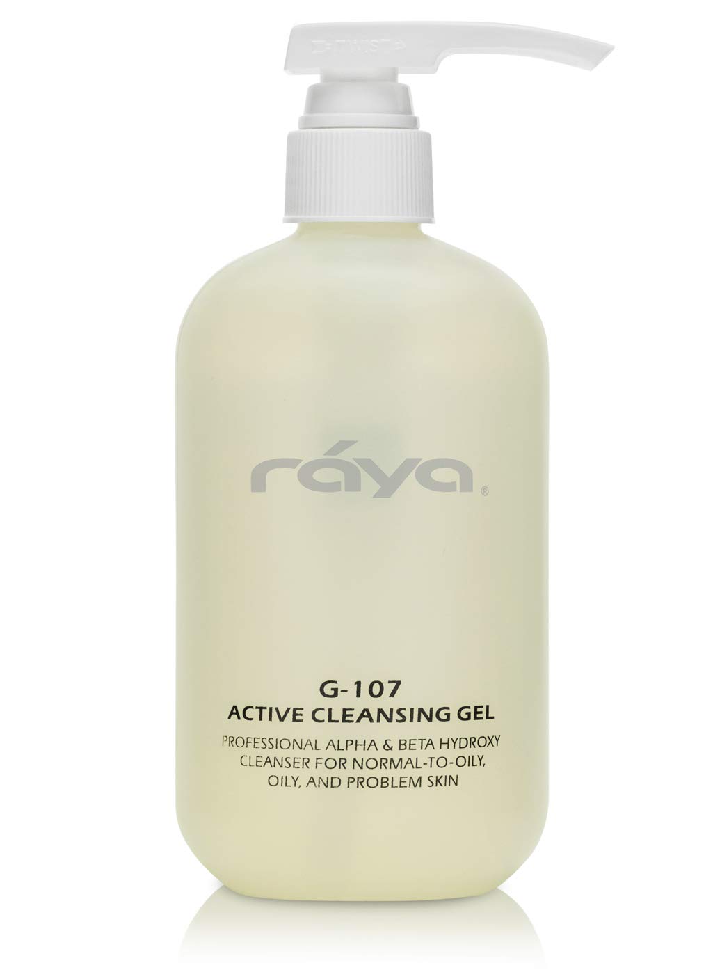 Raya Active Facial Cleansing Gel (G-107), Oil Control Cleanser with AHA and BHA, Deep Pore Gel for Oily and Break-Out Skin, Gentle Face Wash for Women and Men, Suitable for Daily Use, 8oz or 16oz btl
