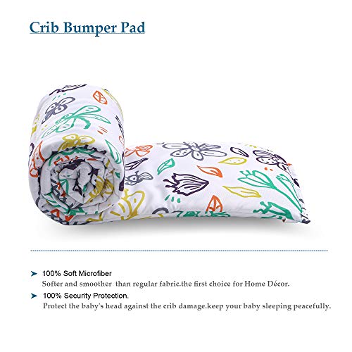 Sunstyle Home Baby Crib Bumper Pad/4 Pieces, Soft Breathable Microfiber