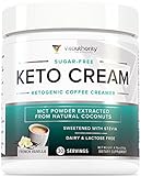 Keto Cream: Sugar Free Perfect Keto Coffee Creamer Powder with Vegan MCT Oil Powder, Stevia Sweetened Keto Creamer for Coffee | Low Calorie, Non Dairy Ketogenic Coffee Booster, French Vanilla, 30 SRV