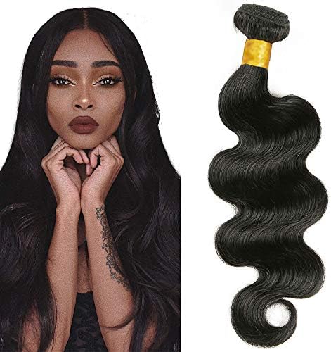 Brazilian Body Wave Hair 1 Bundle Human Hair Extensions 16 Inch Wand Virgin Hair Weft 100g/bundle #1B Natural Black
