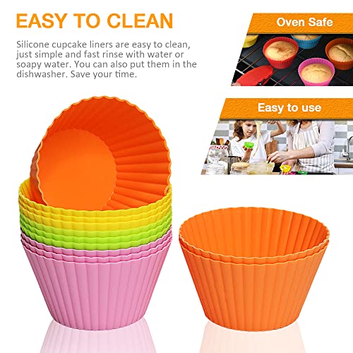 Extra Large Silicone Cupcake Baking Cups 12 Pack 3.54 Inch Nonstick