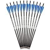 M.A.K 20" Crossbow Bolts Carbon Arrow Hunting Archery with 4" vanes Feather and Replaced Tips (12 pcs)