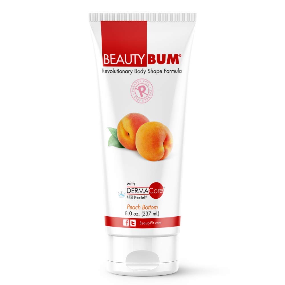 BeautyFit BeautyBum Pump Redefining Muscle Toning Lotion - Tightens Skin and Improves Appearance - Enhances Natural Elasticity and Firmness - Sculpt and Tone Problem Areas - Peach Bottom - 236 ml
