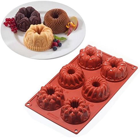 Kitchen, Dining & Bar 6-Cavity Mini Bundt Savarin Cake Silicone Mold Chocolate Dount Cookie Baking Pan
