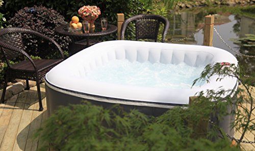 O'SPAZIA Aufblasbarer quadratischer Whirlpool – 4 Personen – einfach zu bedienen – Aufpumpen in 5 Minuten – bis 40 Grad… – Bild 3