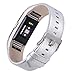bayite Leather Bands Compatible with Fitbit Charge 2, Replacement Accessories Straps Women Men, Silver