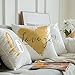 MIULEE Pack of 4, Gold Stamping Soft Solid Decorative Outdoor Square Throw Pillow Covers Set Cushion Case for Sofa Bedroom Car 18 x 18 Inch 45 x 45 cm