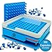 Daily Delux English Version #00 Capsule Holder with Improved Tamper (Free Pill Box & Screwdriver), 100 Holes Tray for Capsules, Filling Tools (Blue #00)