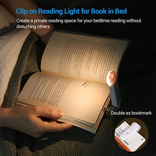 DEWENWILS Book Light Rechargeable, Amber Reading Lights for Books in
