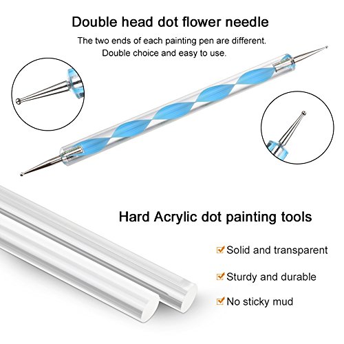 Kabi 14Pcs Dotting Tools & Rock Painting Pen Sets for Embossing Pattern, Coloring, Nail Art, Drawing and Clay Sculpting