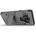 Zizo Bolt Series Samsung Galaxy S9 Case - Full Curved Glass Screen Protector with Holster and 12ft Military Grade Drop Tested (Gun Metal Gray)