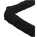 YEQIN 25mm Wide Cotton Fringe Tassel Trim 5 Yards (Black)