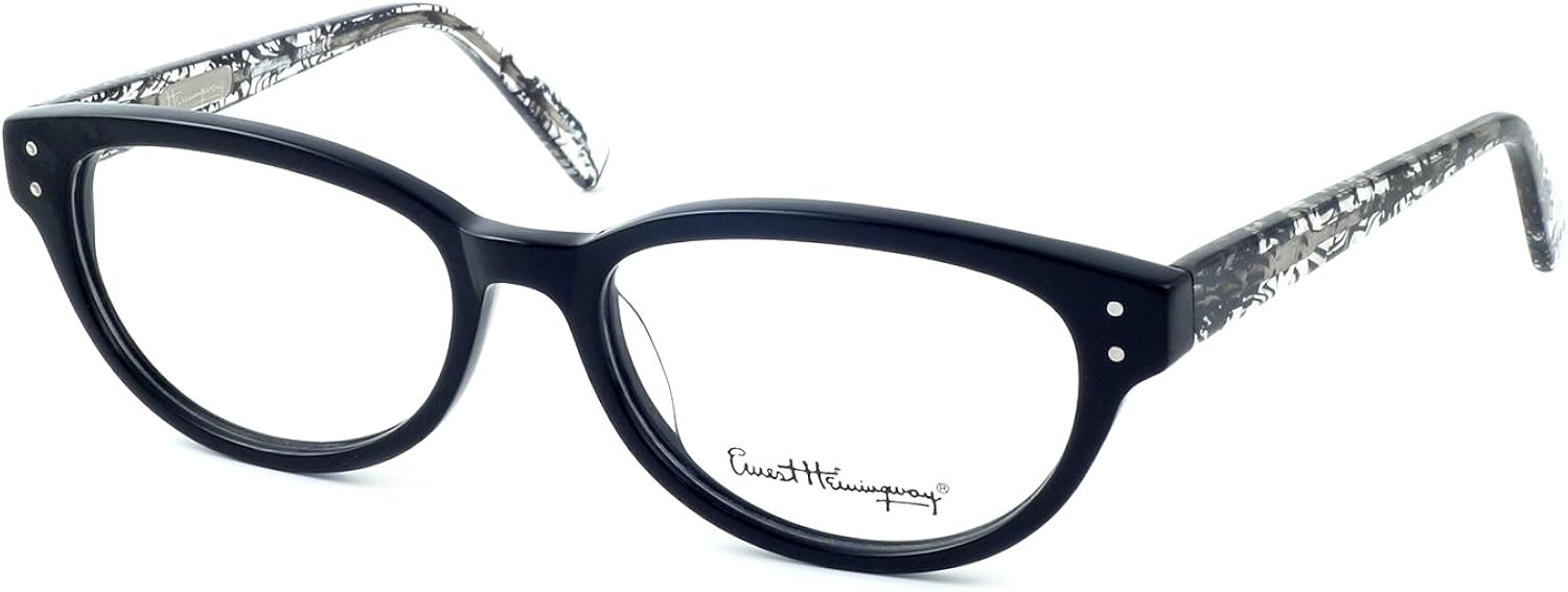 Amazon.com: Ernest Hemingway 4656 Designer Reading Glasses in Black +1.