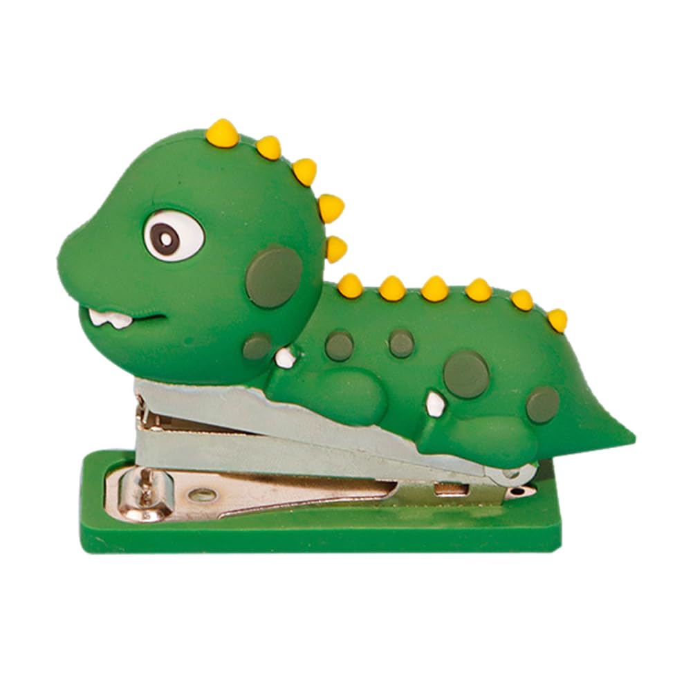 NUOBESTY Mini Dinosaur Stapler Reusable Silicone Desktop Stapler Cute Decorative Paper for Home and Office Use
