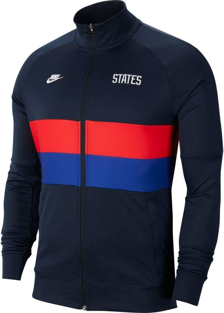 red white and blue nike track jacket