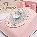 VIVISKY Classic 1960's Design Rotary Retro Rotary Dial Bell Desk Telephone (Pink)