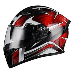 LIXIAOHONGG Motorhelm ECE , Full Face Motorfiets Crash Helmen, Racing Motorhelm Met Zonneklep Goedgekeurd Glasvezel…
