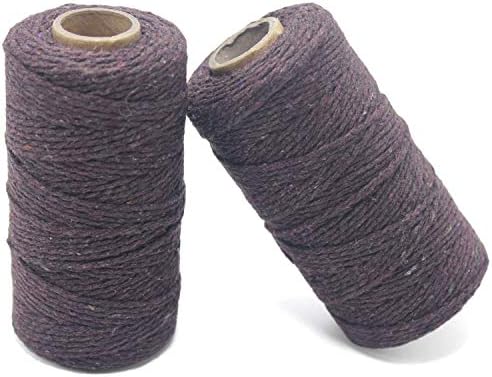 YZSFIRM 2mm Cotton Twine Rope,Coffee String Bakers Twine for DIY Crafts and Gift Wrapping(2 Roll 656 Feet)