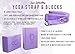 Premium Yoga Blocks & Metal D Ring Strap Yogi Set (3PC) 2 Pack High Density EVA Foam Blocks to Support & Deepen Poses, Improve Strength & Flexibility- Lightweight, Odor & Moisture Resistant (Purple)thumb 2