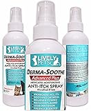 Lively Pets Derma-Soothe Maximum Strength Pramoxine HCL 1% Anesthetic and Medicated Anti Itch Spray - Dogs and Cats with Dry Skin - Hot Spots for Pets - Moisturizing Oatmeal; Fresh Green Apple Scent