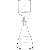 QWORK Borosilicate Glass 500ml Buchner Filtering Funnel and 1000 mL Erlenmeyer Flask, with Standard 24/40 Joint