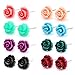 Charisma Stainless Steel Rose Stud Earrings for Girls Women Assorted Color Earring 8 pairs Gift Set