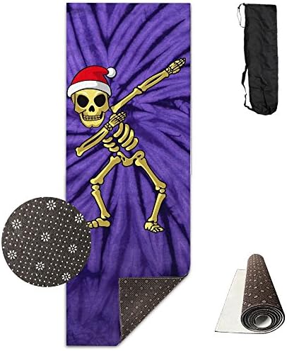 Dabbing Funny Skull Skeleton Non-Slip Exercise Yoga Mat Premium Printed Reversible Anti-Tear Fitness Exercise Eco-friendly Yoga And Pilates Mat