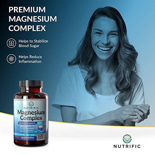 NUTRIFIC Magnesium 500mg Chelated Magnesium Citrate & Oxide Complex for Healthy Bones, Muscle