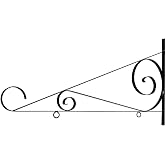 Signworld 36" Hanging Sign Scroll Bracket Wall Mount Black Alloy Steel
