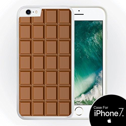 Popular Funny and Unique Chocolate Candy Bar Print White Silicone Case for iPhone 7 (4.7) by LE Prints