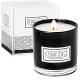 Premium Soy Candles Scented 9 oz, Hand Poured, Black Candle for Home Decor, Amber Bergamot, Sage Vanilla Fragrance, up to 80 Hours Burn, 100% Natural, Single Wick, Soot-Free, Burns Clean. Box Included