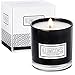 Illumisense Black Luxury Candle for Home Decor 9 oz, Scented with Amber Bergamot and Sage Vanilla Fragrances, up to 80 Hours Burning time, 100% Natural Single Wick Soot-Free.
