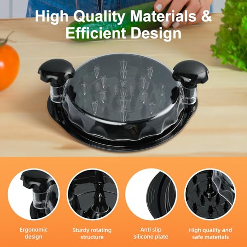 iHomara Chicken Shredder, 9.6 in Chicken Shredder Tool Twister with Ergonomic Handle, Non-Slip, Effort Saving, with Transparent Lid Food Shredder, BPA Free, Dishwasher Safe